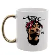 Чашка с цветной ручкой 2PAC graffiti Золото фото