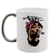 Чашка с цветной ручкой 2PAC graffiti Серебро фото