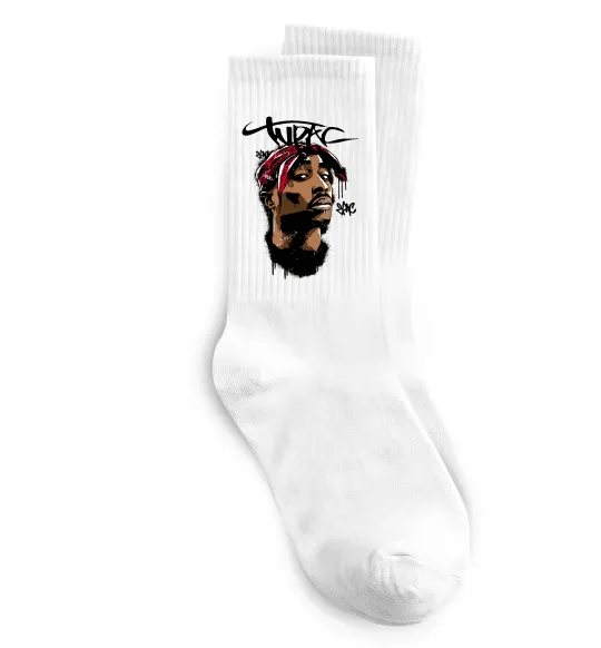 Шкарпетки 2PAC graffiti Білий фото
