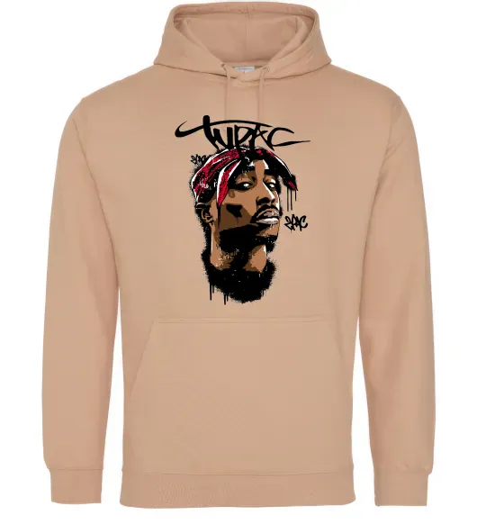 Чоловіча толстовка (худі) 2PAC graffiti Пісочний фото
