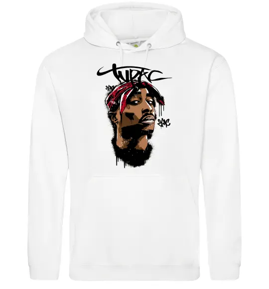 Женская толстовка (худи) 2PAC graffiti Белый фото