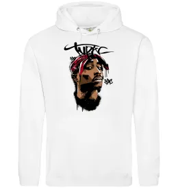 Женская толстовка (худи) 2PAC graffiti Белый фото