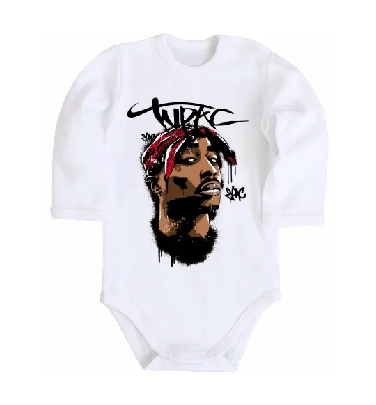 Дитячий бодік 2PAC graffiti Білий фото