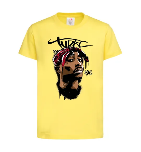 Дитяча футболка 2PAC graffiti Лимонний фото