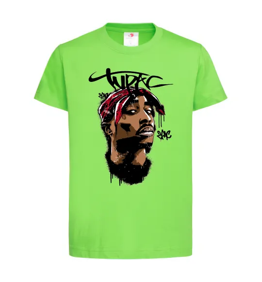 Дитяча футболка 2PAC graffiti Лаймовий фото