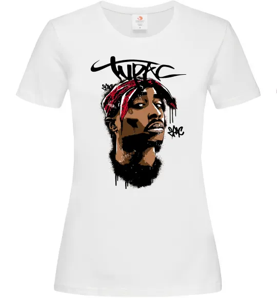 Женская футболка 2PAC graffiti Белый фото