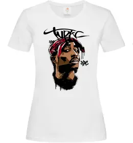 Женская футболка 2PAC graffiti Белый фото