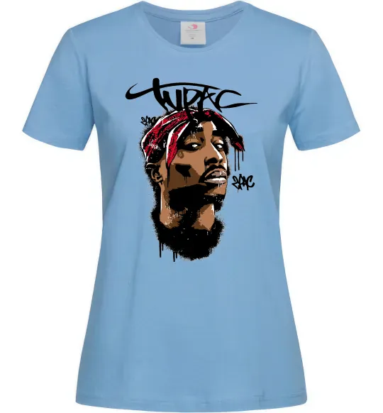Женская футболка 2PAC graffiti Голубой фото