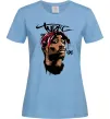 Женская футболка 2PAC graffiti Голубой фото