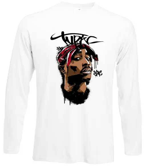 Лонгслив 2PAC graffiti Белый фото