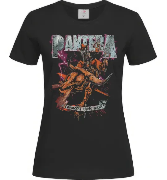 Женская футболка Pantera Cowboys from hell Черный фото