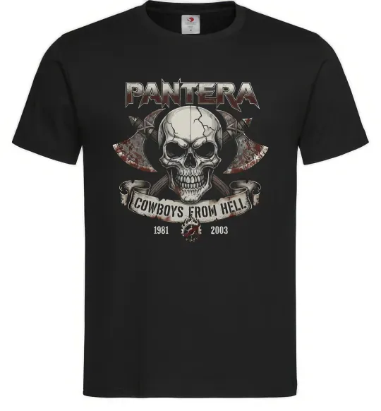 Мужская футболка Pantera Cowboys from hell skull Черный фото