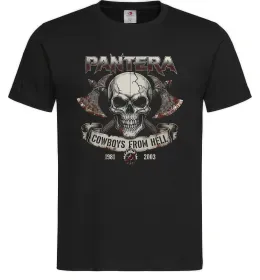 Мужская футболка Pantera Cowboys from hell skull Черный фото