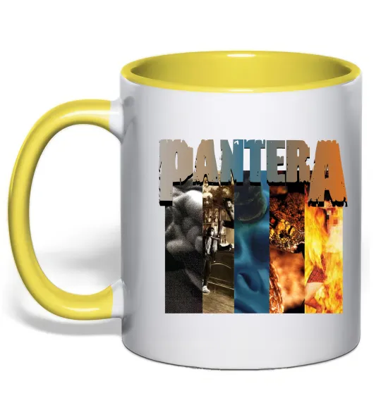 Чашка з кольоровою ручкою Pantera альбоми Лимонний фото