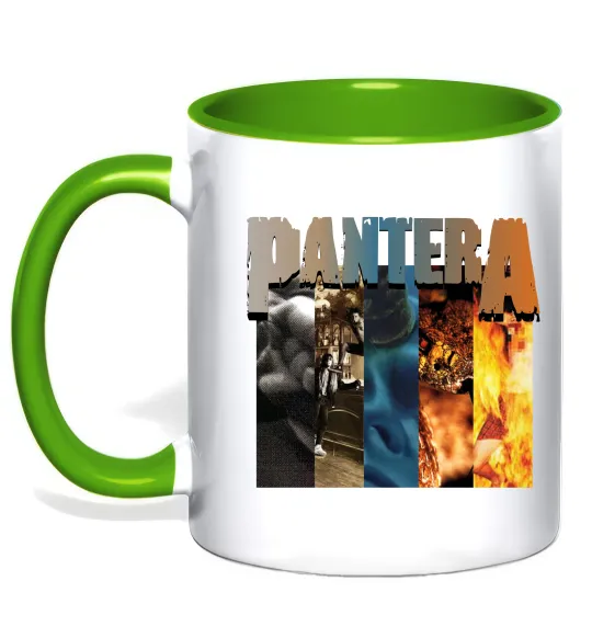 Чашка з кольоровою ручкою Pantera альбоми Лаймовий фото