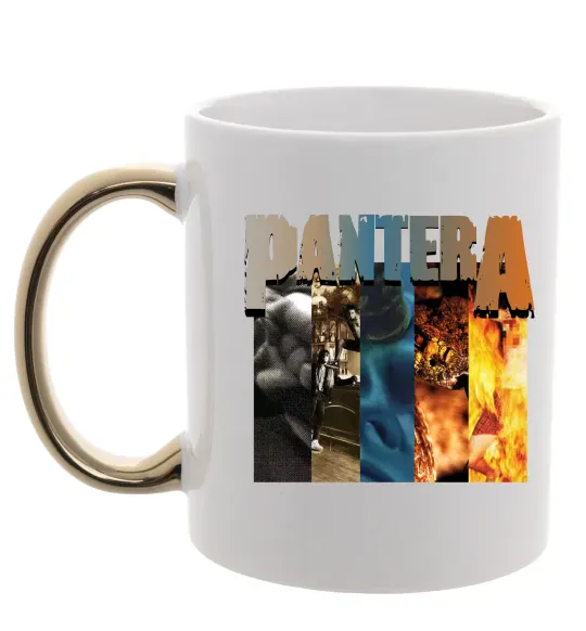Чашка с цветной ручкой Pantera альбоми Золото фото