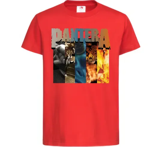 Дитяча футболка Pantera альбоми Червоний фото