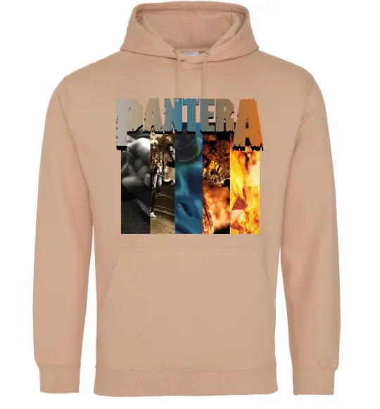 Мужская толстовка (худи) Pantera альбоми Песочный фото