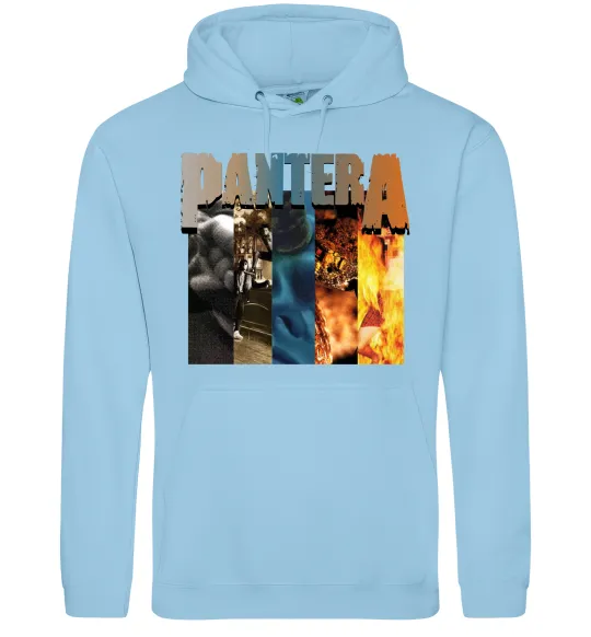 Мужская толстовка (худи) Pantera альбоми Голубой фото