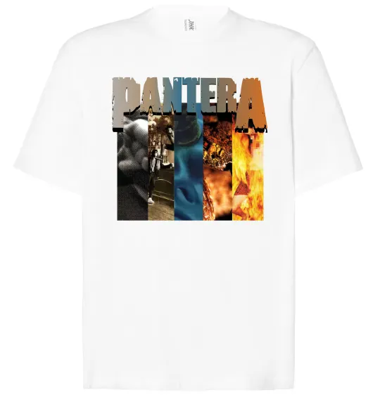 Футболка Оверсайз Pantera альбоми Білий фото