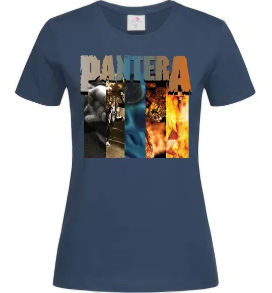 Женская футболка Pantera альбоми Темно-синий фото