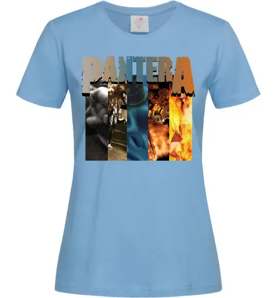 Женская футболка Pantera альбоми Голубой фото