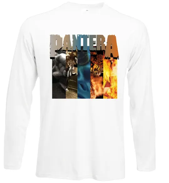 Лонгслів Pantera альбоми Білий фото