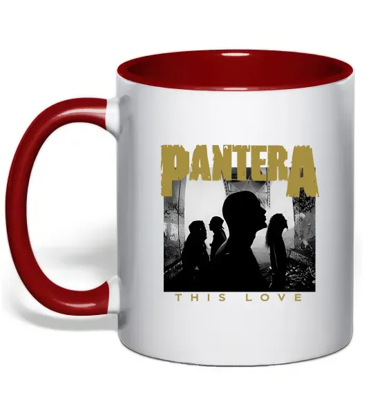 Чашка с цветной ручкой Pantera This love Красный фото