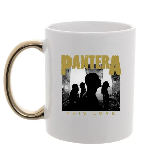 Чашка с цветной ручкой Pantera This love Золото фото