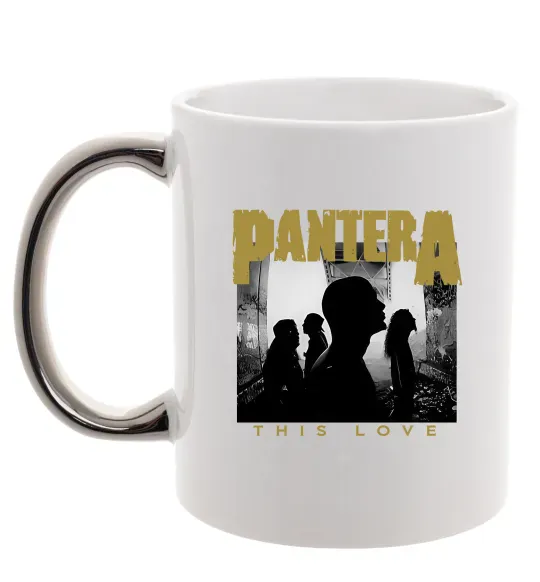 Чашка с цветной ручкой Pantera This love Серебро фото