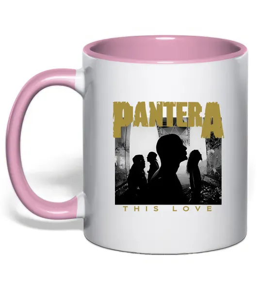 Чашка с цветной ручкой Pantera This love Нежно розовый фото