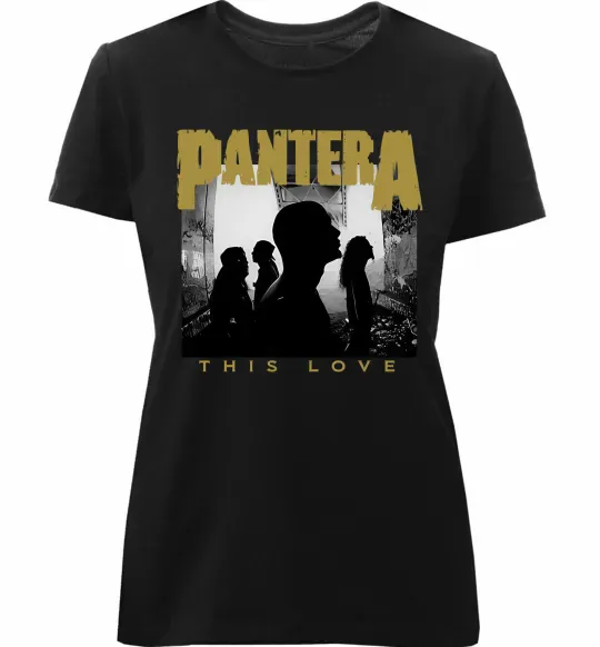 Женская премиум футболка Pantera This love Черный фото