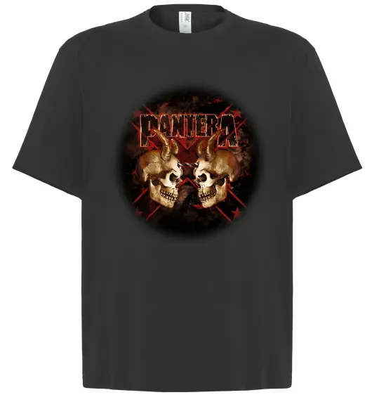 Футболка Оверсайз Пантера черепи Черный фото