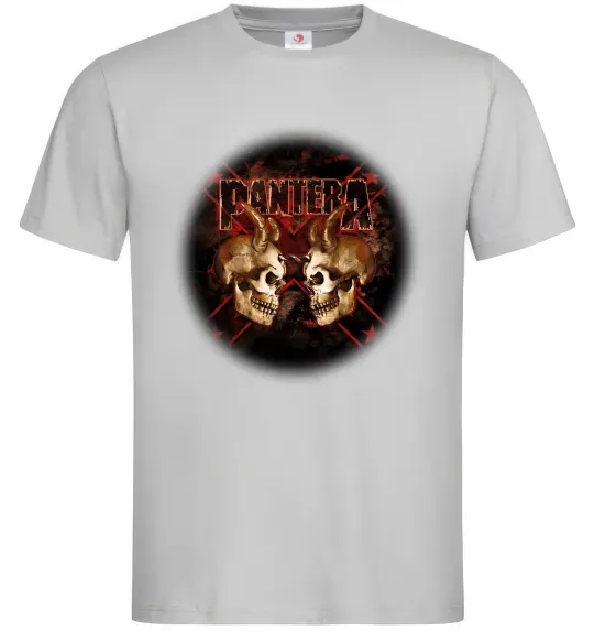 Мужская футболка Пантера черепи Серый фото