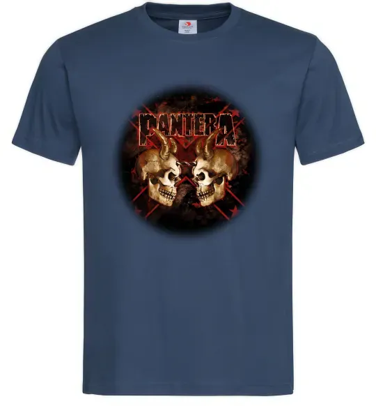 Мужская футболка Пантера черепи Темно-синий фото