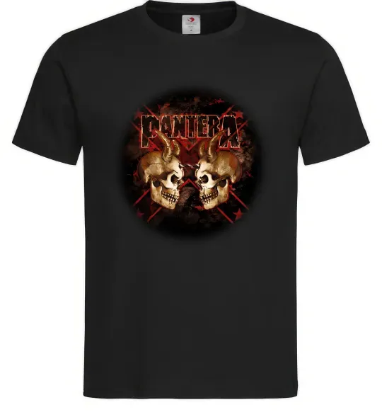 Мужская футболка Пантера черепи Черный фото