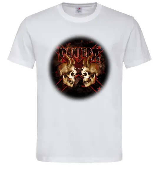 Мужская футболка Пантера черепи Белый фото