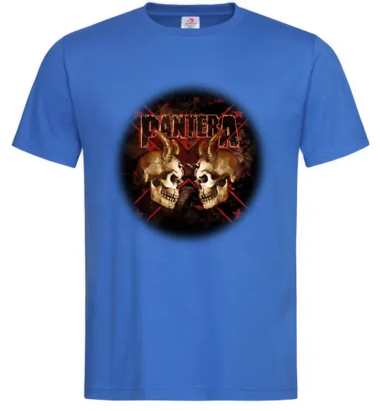 Мужская футболка Пантера черепи Ярко-синий фото