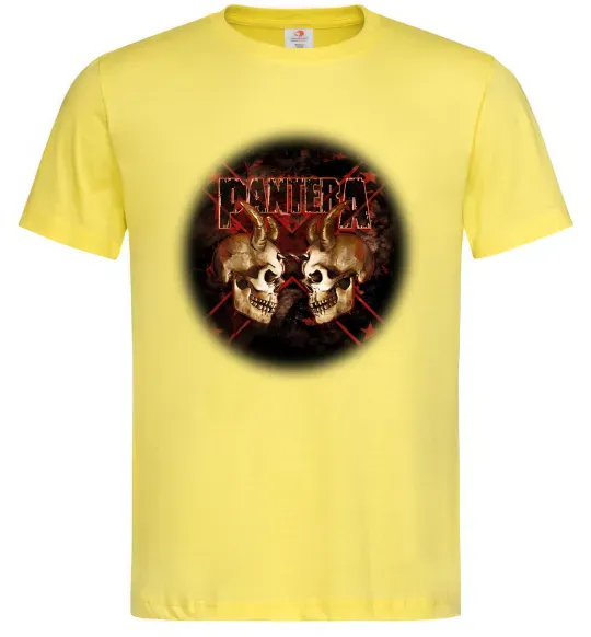Мужская футболка Пантера черепи Лимонный фото