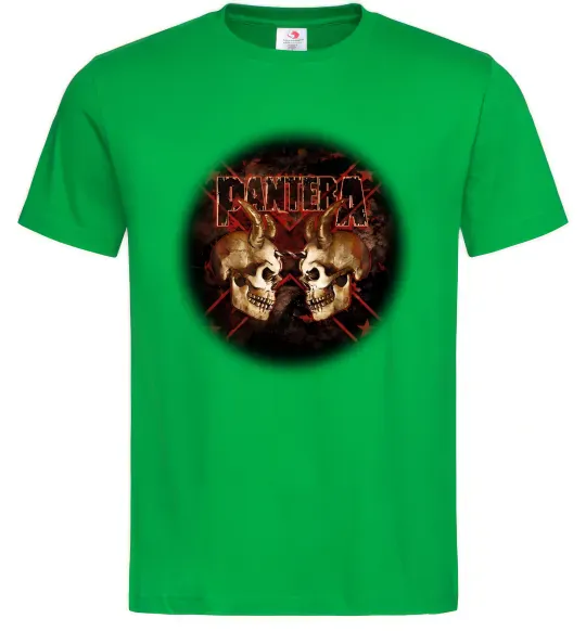 Мужская футболка Пантера черепи Зеленый фото