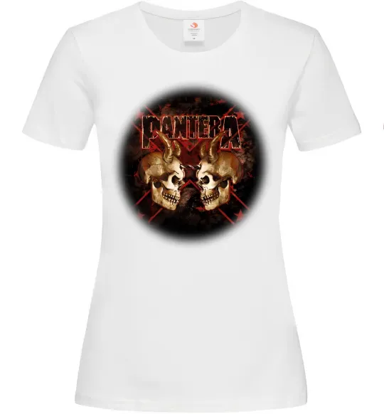 Женская футболка Пантера черепи Белый фото