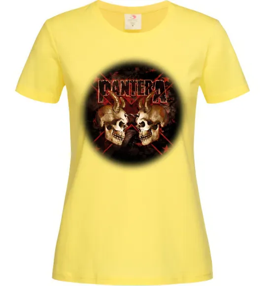 Женская футболка Пантера черепи Лимонный фото