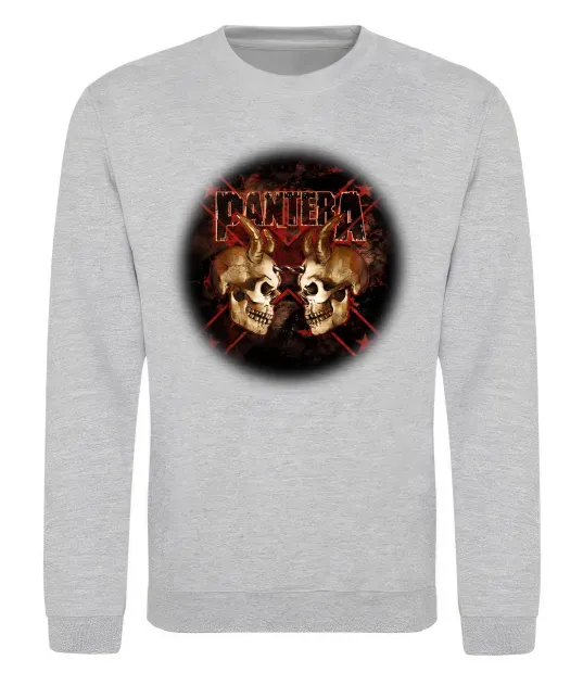 Світшот Пантера черепи Сірий меланж фото