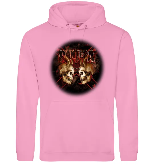 Мужская толстовка (худи) Пантера черепи Розовый фото