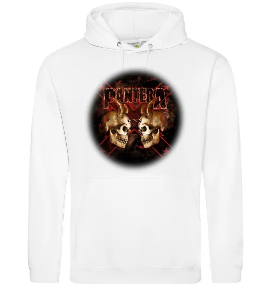 Жіноча толстовка (худі) Пантера черепи Білий фото