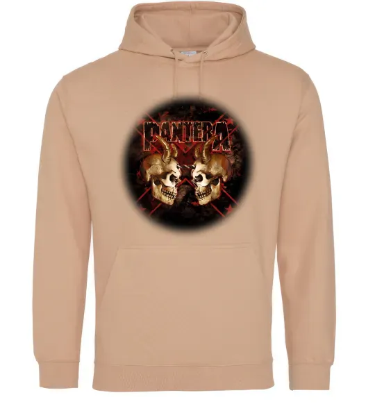 Жіноча толстовка (худі) Пантера черепи Пісочний фото