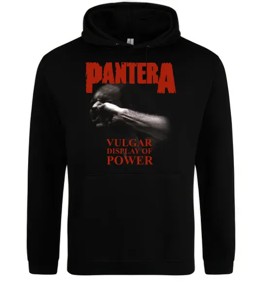 Чоловіча толстовка (худі) Pantera Vulgar display of power Чорний фото