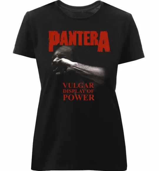 Жіноча преміум футболка Pantera Vulgar display of power Чорний фото