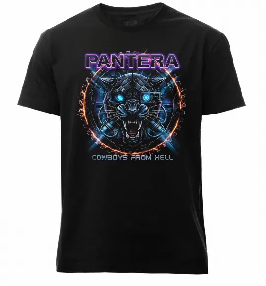 Мужская премиум футболка Cowboys from hell Pantera Черный фото