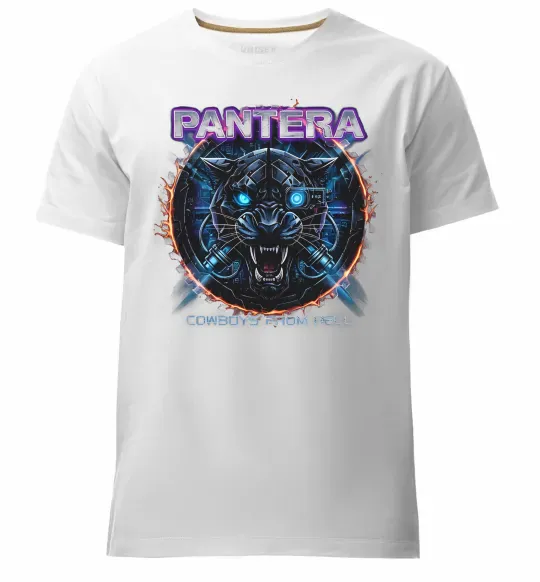 Мужская премиум футболка Cowboys from hell Pantera Белый фото